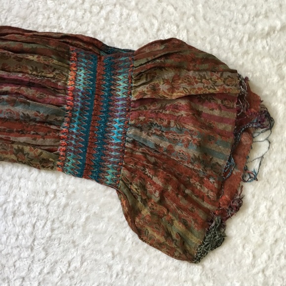 Bohemian woven scarf with tassels multicolor - Picture 8 of 8